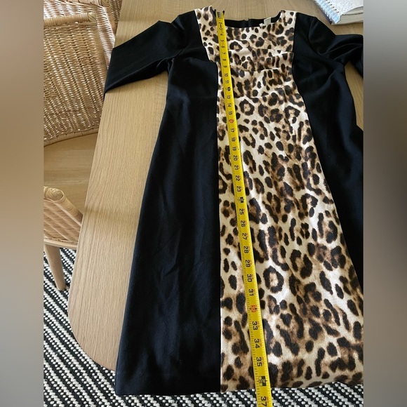 So Slimming by Chico’s| Animal Print Black Midi Dress, Leopard Print•••Size M - Picture 9 of 10